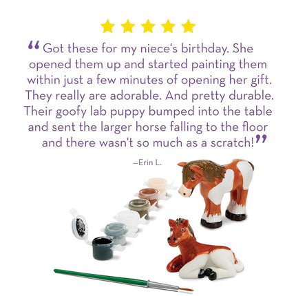 Melissa & Doug Decorate-Your-Own Horse Figurines Craft Kit (Includes 2 Resin Horses, 6 Pots of Paint, Paintbrush)