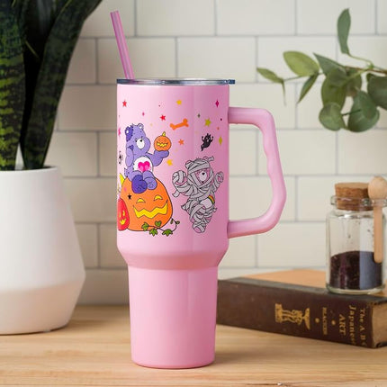Silver Buffalo Care Bears Tumbler - Harmony, Cheer, Share & Trick-or-Sweet Bears - Stainless Steel, 40 Ounces, Fits Standard Cup Holder