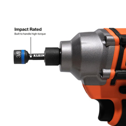 Klein Tools 32926S 2-Inch Magnetic Power Nut Setters, Compact Impact Driver Set, Color-Coded, SAE, Impact-Rated, 6-Piece