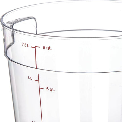Carlisle FoodService Products Storplus Round Food Container Storage Container with Stackable Design for Storage, 8 Quart, Clear, (Pack of 12)