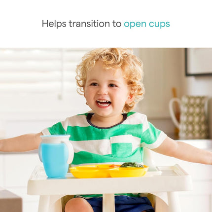 Munchkin Miracle 360 Trainer Cup, Green/Blue, 7 Ounce, 2 Count * Waterproof Labels Included to Personalise Your Little One's Cup*