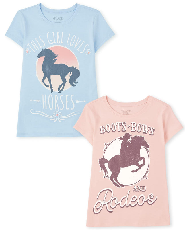The Children's Place Girls' Animal Short Sleeve Gr