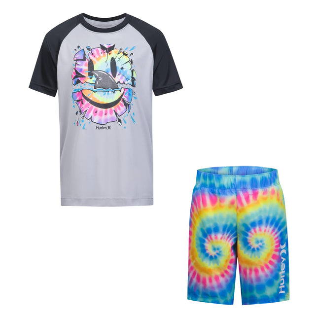 Hurley Baby-Boys Swim Suit 2-Piece Set, Multi Tie 