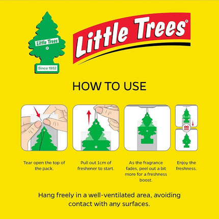 Little Trees Car Air Freshener | Hanging Paper Tree for Home or Car | Black Ice | 3 Pack