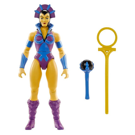 Masters of the Universe Origins Toy, Evil-Lyn Cartoon Collection Action Figure, 5.5-inch MOTU Villain, 16 Articulations, Wand & Staff & Comic, HYD35
