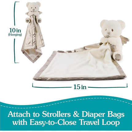GUND Baby Angel Bear Lovey, Spiritual Teddy Bear Lovey Made from Recycled Materials, Plush Lovey Blanket for Babies and Newborns, White, 12”