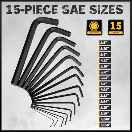 ELEAD 41-Piece Hex and Torx Key Set, Allen Key Set with Torque Handle, Standard SAE(0.028"-3/8") & Metric(0.7mm-10mm) & Torx(T9-T50) in Storage Case, Heat Treated Chrome Vanadium Steel