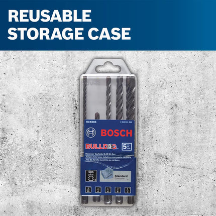 Bosch HCK005 5-Piece S4L SDS-plus Rotary Hammer Drill Bit Set