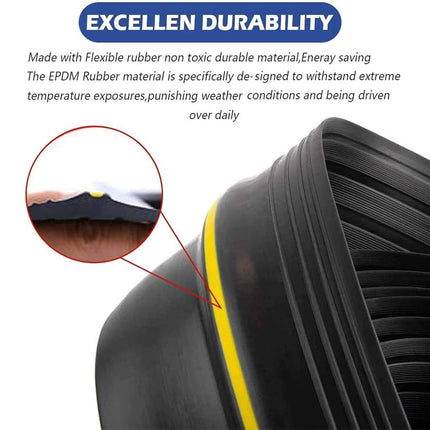 ToLanbbt 16.5Ft/5M Universal Garage Threshold Seal Strip with 300ml Black Sealants/Adhesives, Garage Door Bottom Weatherproof Strip Rubber DIY Weather Stripping Replacement (Black+Yellow)