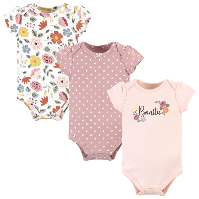 Hudson Baby Unisex Baby Cotton Bodysuits, Bonita, 