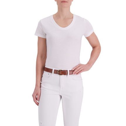 Dickies Women's Casual Leather Belt, Solid Cognac, 2X