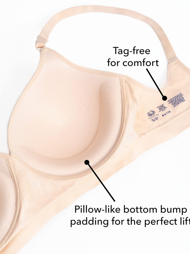Soutien-gorge push-up sans armatures sans coutures Fruit of the Loom pour femme, opaque, blanc, 34D