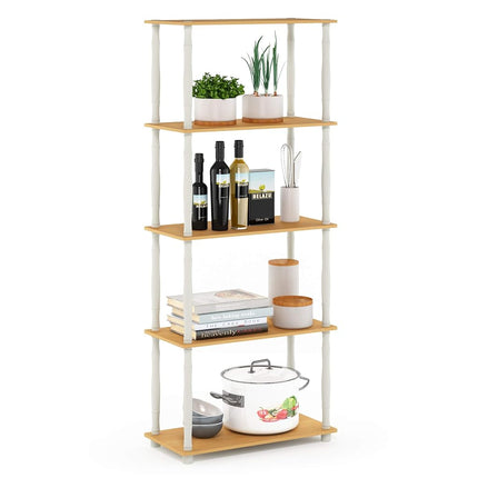 Furinno TURN-S-TUBE Storage Shelves, 5-Tier Book S