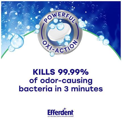 Efferdent Plus Mint Anti-Bacterial Denture Cleanser | 90 tablets | Actively Cleans Between Dentures | Packaging May Vary