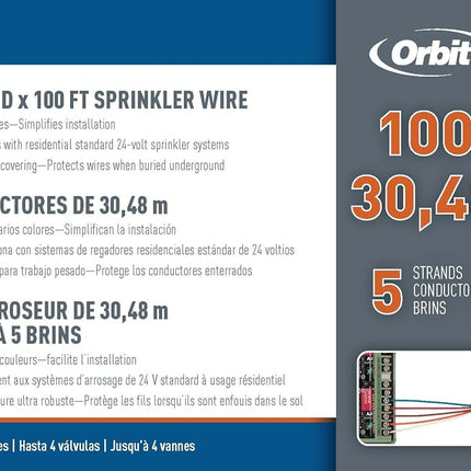 Orbit 57093 100 UF-UL Sprinkler Wire