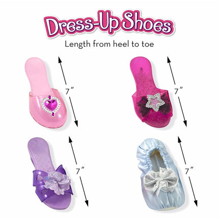 Melissa & Doug Costume Role Play Collection - Step In Style! Dress-Up Shoes Set (4 Pairs) - Princess Play Shoes for Kids Ages 3+