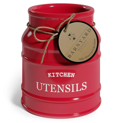 Barnyard Designs Ceramic Farmhouse Utensil Holder 