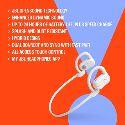 JBL SoundGear Sense - True Wireless Open-Ear Headphones, JBL OpenSound Technology, Splash and dust Resistant, 4 mics for Crisp, Clear Calls, Up to 24 Hours of Battery Life, Plus Speed Charge (Black)