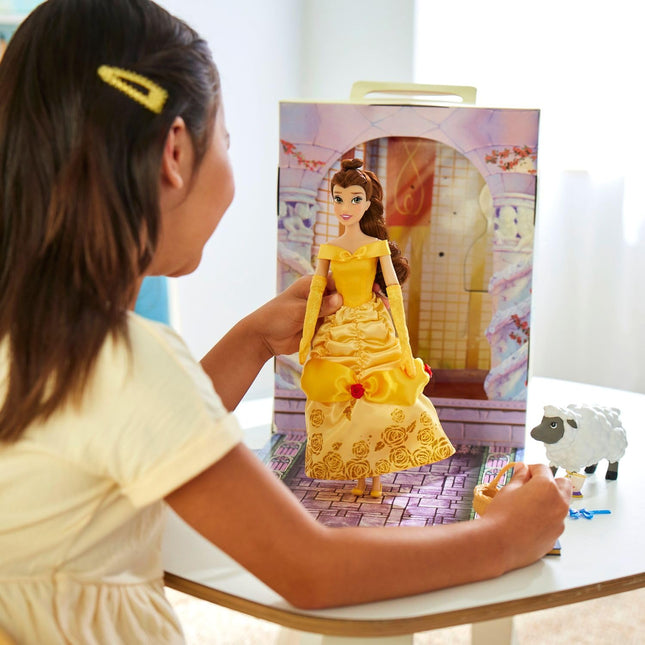 Poupée Princesse Fille Disney Store (Belle de La Belle et la Bête) 28 cm, Comprend un Livre de Coloriage, Robe Supplémentaire Poupée Princesse en Tenue Classique Jouets Princesse