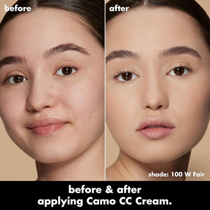e.l.f. Camo CC Cream, Color Correcting Medium-To-Full Coverage Foundation with SPF 30, Medium 355 W, 1.05 Oz (30g)