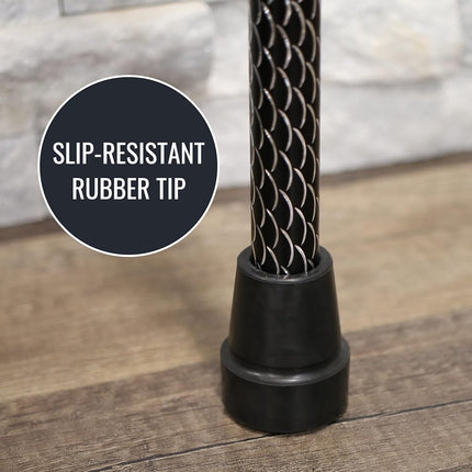 Switch Stick Luxury Engraved Black Walking Stick - Folding And Adjustable