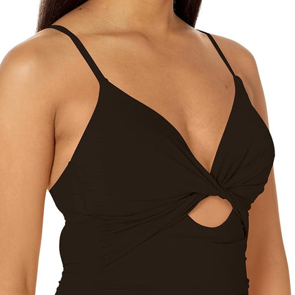 Maillot de bain une pièce La Blanca Twist Keyhole Front Over The Shoulder, Noir, 12