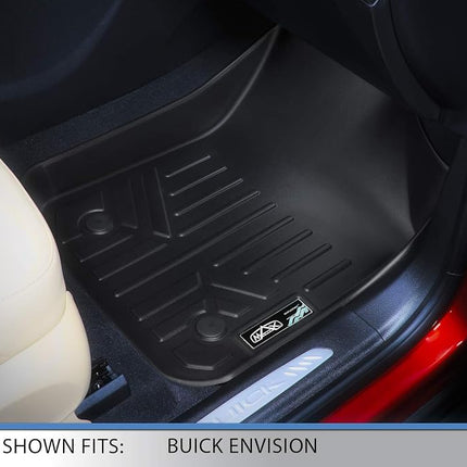 SMARTLINER Alfombrillas de Piso Ajuste Personalizado 2 Filas y Juego de Forro de Carga Negro para Buick Envision 2016-2019