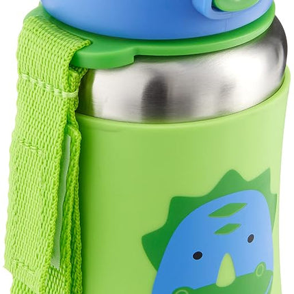 Skip Hop Toddler Sippy Cup with Straw, Zoo Stainless Steel Straw Bottle, Dino