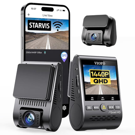 VIOFO Dual Dash Cam, 2K 1440P 60fps+1080P 30fps Fr