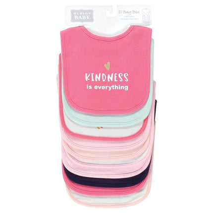 Hudson Baby Unisex Baby Cotton Bibs, Empowerment, One Size