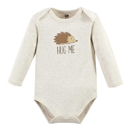 Hudson Baby unisex-baby Cotton Long-sleeve Bodysuits 3-pack, Hedgehog, 12-18 Months