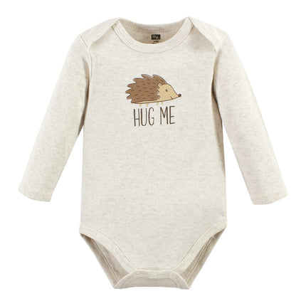 Hudson Baby unisex-baby Cotton Long-sleeve Bodysuits 3-pack, Hedgehog, 12-18 Months