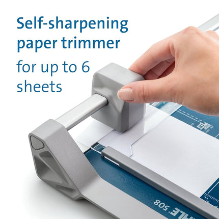 Dahle 508 Rotary Trimmer 2020 Model (Cutting Performance up to 6 Sheets/DIN A3) Blue