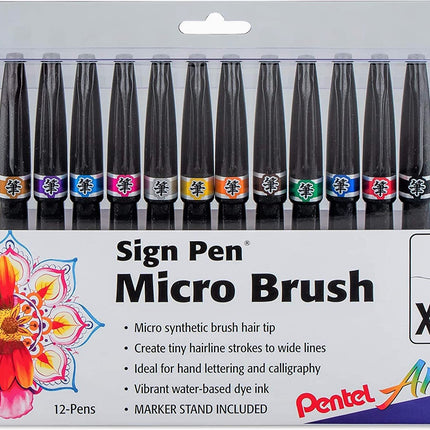 Pentel Sign Pen Micro Brush 12 Pack SESF30CPC12