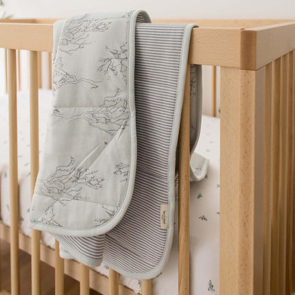 Burt's Bees Baby Reversible Baby Nursery Blanket Organic Cotton Jersey Quilted Blanket for Babies and Toddlers