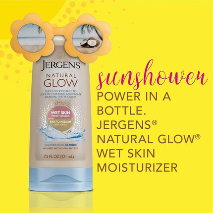 Natural Glow, Wet Skin Moisturizer, Medium to Deep Skin Tones, 7.5 fl oz (221 ml), Jergens