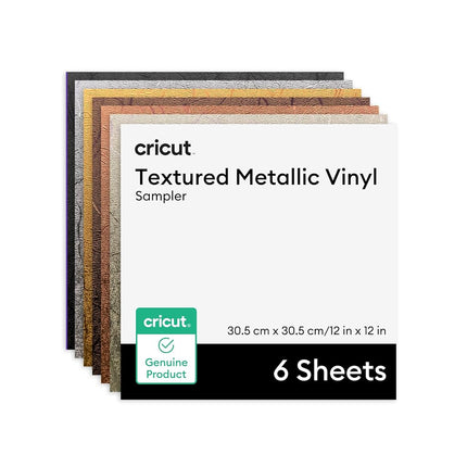 Cricut Permanent Adhesive Vinyl with Metallic Texture, Luxe Pack, 30.5 cm x 30.5 cm (12 in x 12 in), 6 pcs
