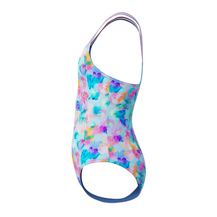 Speedo Girl's UV Protection Swimsuit One Piece Thin Straps - Watercolor Garden, Size 14