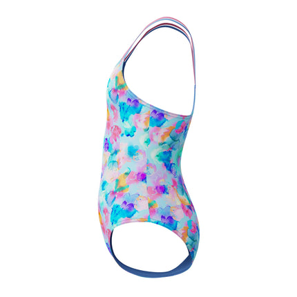 Speedo Girl's UV Protection Swimsuit One Piece Thin Straps - Watercolor Garden, Size 14