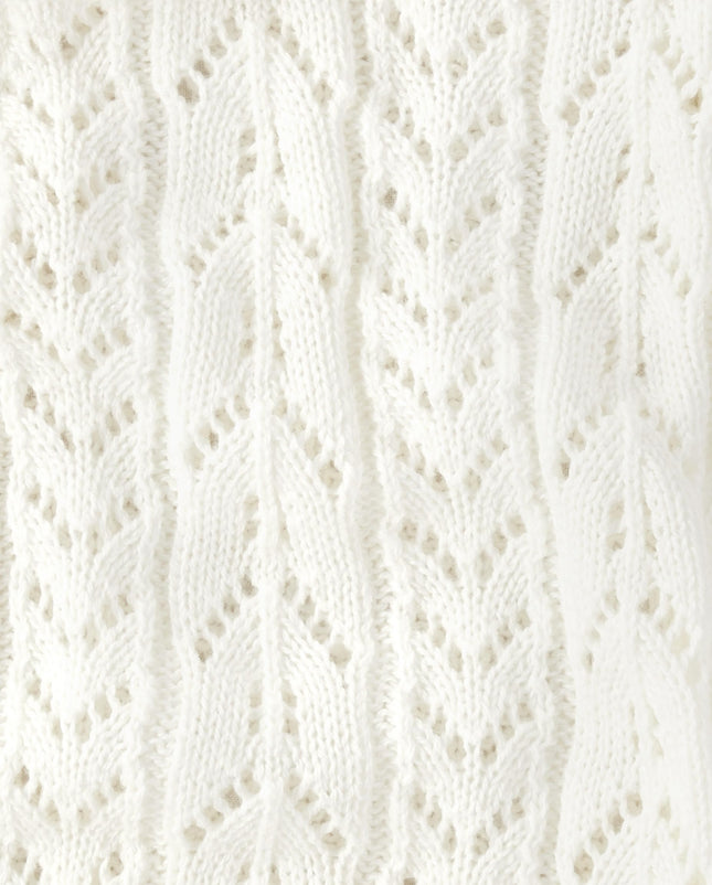 The Children's Place Girls' Long Sleeve Cardigan Sweater, Stitch White, Small