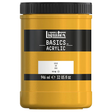 Pintura acrílica Liquitex BASICS, bote de 946 ml, color oro