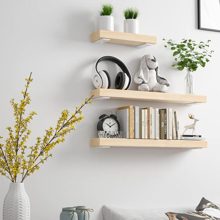 Heavy Duty Shelf Brackets 4 Inch (1/5") Thick, 6 Pack Floating Hidden Brackets, Rustic Industrial with Modern Iron Finish (White)
