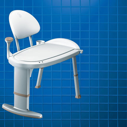Banc de transfert réglable antidérapant Moen, blanc glacier (DN7105)