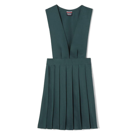 French Toast Girls' V-Neck Jumper School Uniform Dress, Hunter Green, 20