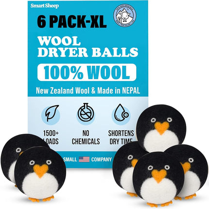Wool Dryer Balls - Smart Sheep 6-Pack - XL Premium