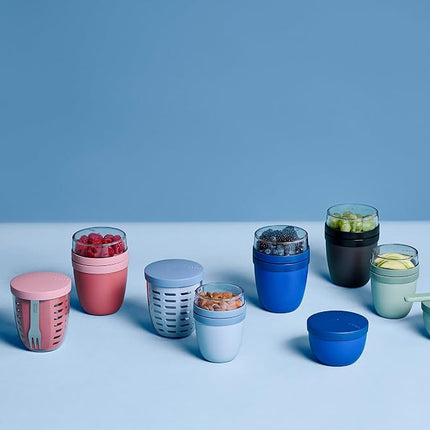Mepal – Fruit & Veggie Pot Ellipse – Container for Vegetables and Fruit On The Go – 600 ml – Nordic Sage
