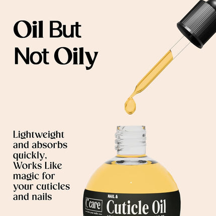 Aceite para cutículas C CARE para uñas - Aceite de leche y miel para uñas - Repara, hidrata y fortalece uñas y cutículas durante la noche - Incluye gotero y pincel - Botella grande de 2.5 oz