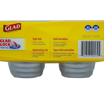 Glad GladWare Mini Round Food Storage Containers - Small Meal Container Holds up to 4 Ounces of Food - Lock Tight Seal, 8 Count