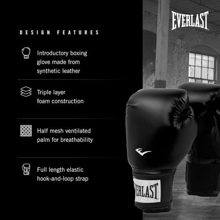 Everlast Prostyle 2 14oz Boxing Gloves (Black), Muay Thai, Men, Women