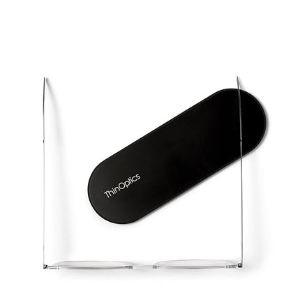 ThinOptics Rectangular Reading Glasses, Regular Case/Rectangle Clear, 2.00